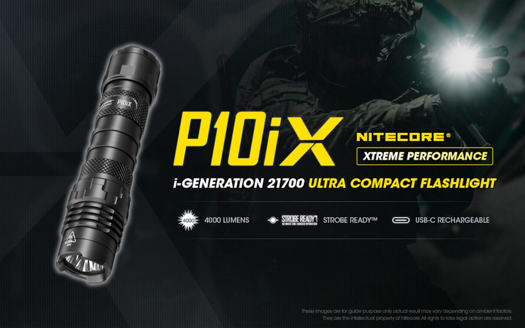 פנס ידני 4000 לומנס נטען Nitecore נייטקור P10iX