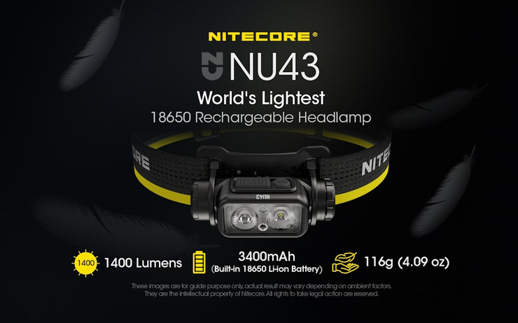 פנס ראש 1400 לומנס Nitecore נייטקור NU43