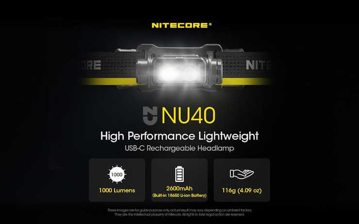 פנס ראש 1000 לומנס Nitecore נייטקור NU40