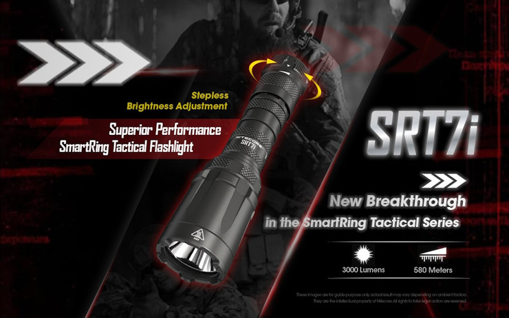 פנס ידני 3000 לומנס נטען Nitecore נייטקור SRT7i