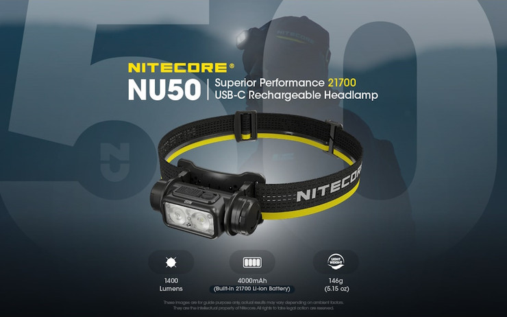 פנס ראש 1400 לומנס Nitecore נייטקור NU50
