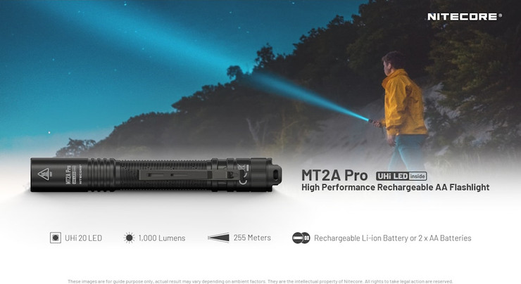 פנס ידני 1000 לומנס נטען Nitecore נייטקור MT2A Pro