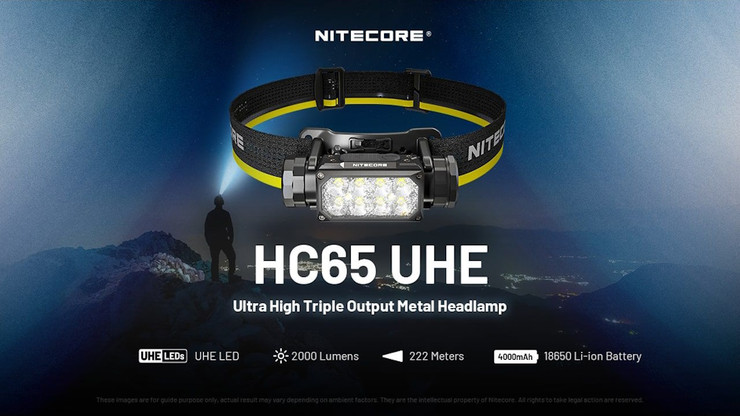 פנס ראש נטען 2000 לומנס Nitecore נייטקור HC65 UHE
