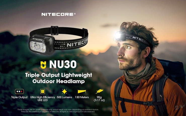 פנס ראש 500 לומנס Nitecore נייטקור NU30