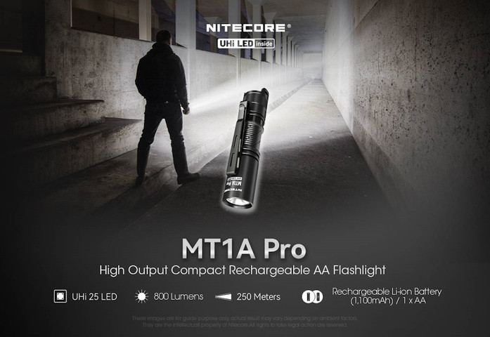פנס ידני 800 לומנס נטען Nitecore נייטקור MT1A Pro