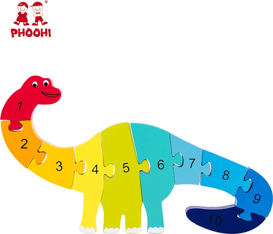 פאזל דינוזאור מספרים מעץ - Phoohi