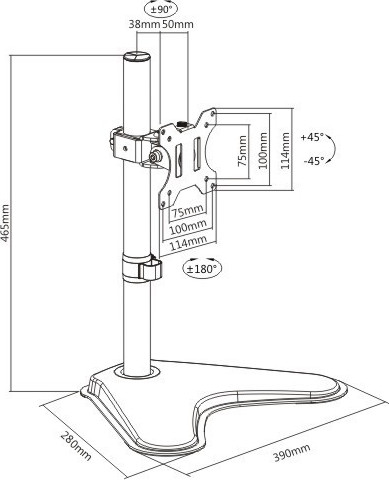 זרוע מתכווננת למסך מחשב 17–32 אינץ' LUMI LDT12-T01 – תושבת VESA עם בסיס שולחני