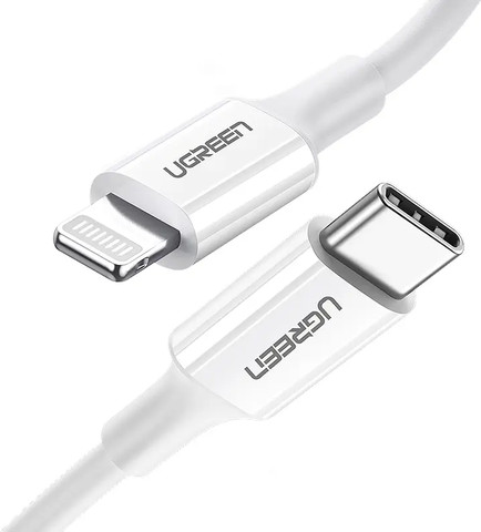 כבל טעינה מסוג USB-C ל-Lightning באורך 1 מטר בחר צבע לבן