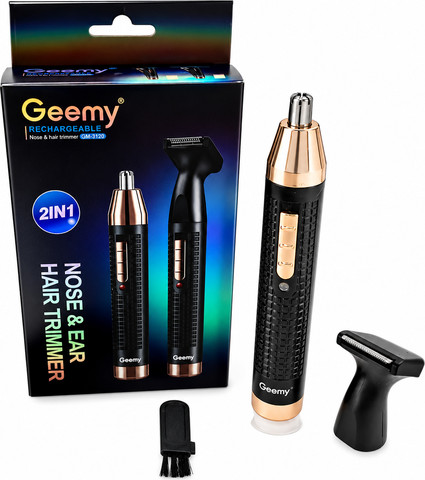 GEEMY מכונת טיפוח אישית מקצועית נטענת 2 ב-1 – קוצץ שיער לאף, לאוזניים ולעיצוב זק