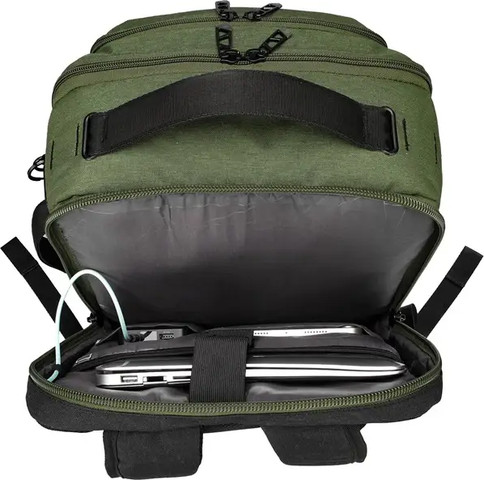 תיק גב חכם Swiss Digital Berg Size L 16" עם טעינת USB  צבע חאקי