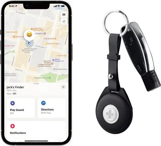 תג איתור Finder Key Chain תואם למוצרי Apple שחור שחור