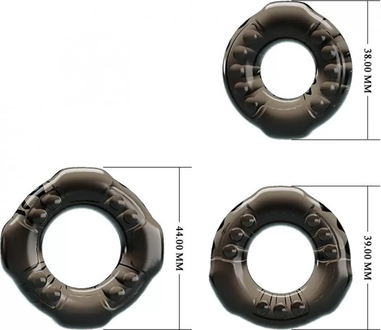 COCK RING SET | סט 3 טבעות זקפה גמישות לשיפור הביצועים וחיזוק הזקפה