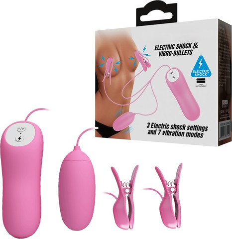 Electric Nipple Clamps & Vibrating Bullet | מצבטי פטמות רוטטים עם קליע לגירוי כפול