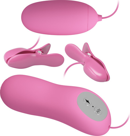 Electric Nipple Clamps & Vibrating Bullet | מצבטי פטמות רוטטים עם קליע לגירוי כפול