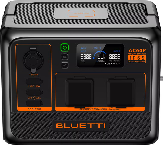 תחנת כוח ניידת Bluetti 504Wh בלוטי Portable Power Station AC60P