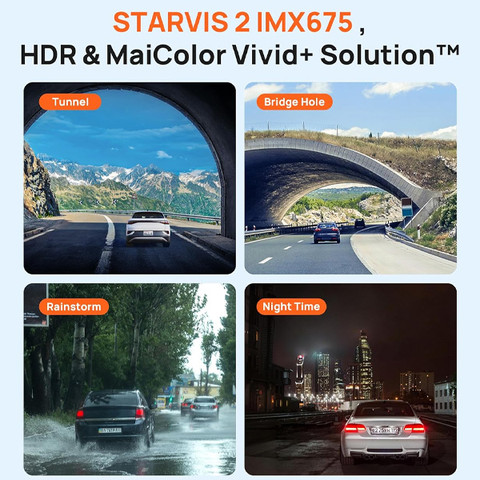 מצלמת רכב חכמה דו-כיוונית 70mai QHD מאי Dash Cam A510-1