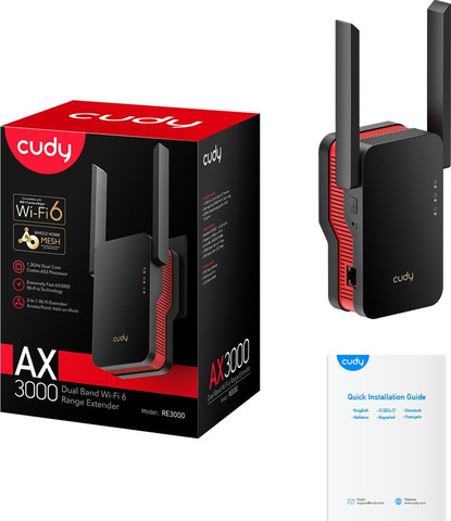 מגדיל טווח Cudy RE3000 AX3000 Dual Band Wi-Fi 6
