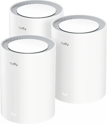 ערכת Mesh אלחוטית CUDY M3000 AX3000 עם 3 יחידות - צבע לבן