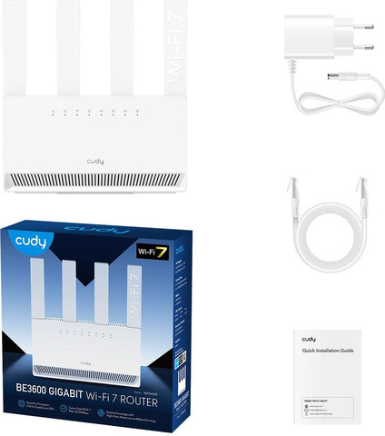 ראוטר Cudy BE3600 Gigabit Dual-Band Wi-Fi 7 WR3600E 1.0