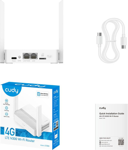 ראוטר סלולרי אלחוטי Cudy 4G LTE N300 LT300-C