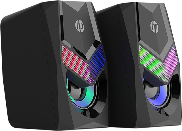 רמקול חוטי למחשב מבית HP דגם DHE-6000 בצבע שחור עם תאורת RGB