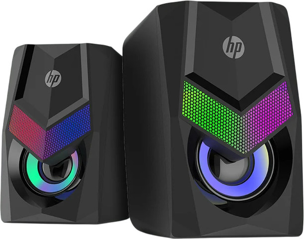 רמקול חוטי למחשב מבית HP דגם DHE-6000 בצבע שחור עם תאורת RGB