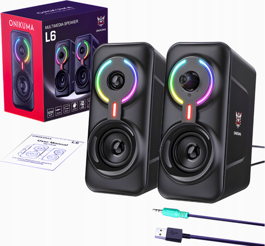 רמקולים גיימינג ONIKUMA L6 – עיצוב RGB וסאונד איכותי