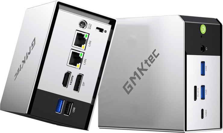 מחשב מיני מקצועי GMKtec NucBox M8 4K Ryzen 5 Pro 6650H 16GB RAM 512GB SSD Windows 11 Pro - צבע כסוף