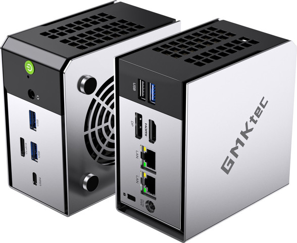 מחשב מיני מקצועי GMKtec NucBox M8 4K Ryzen 5 Pro 6650H 16GB RAM 512GB SSD Windows 11 Pro - צבע כסוף