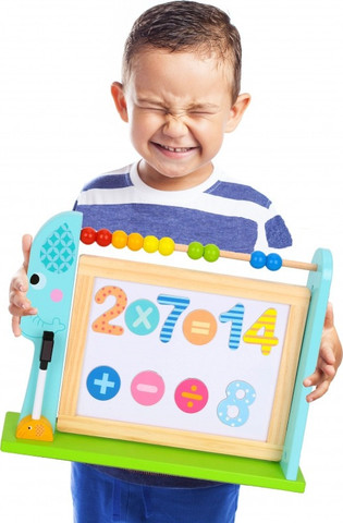 לוח ציור ופעילות דו-צדדי מעץ עם חשבוניה 18 אביזרים