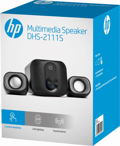 מערכת רמקולים שולחנית HP DHS-2111S 2.1 Multimedia Speakers - כולל סאבוופר עוצמתי - חיבור USB/3.5mm - צבע שחור