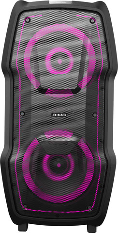 רמקול בידורית ניידת אלחוטית Aiwa SS-X100DSP 50W כוללת מיקרופון אלחוטי