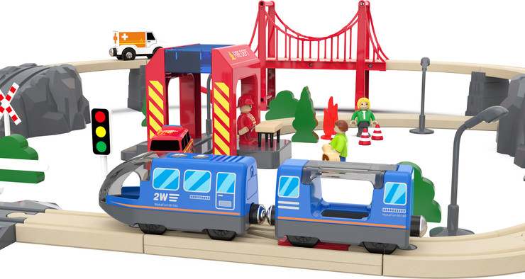 ערכת מסילת רכבת כיבוי חשמלית 75 חלקים