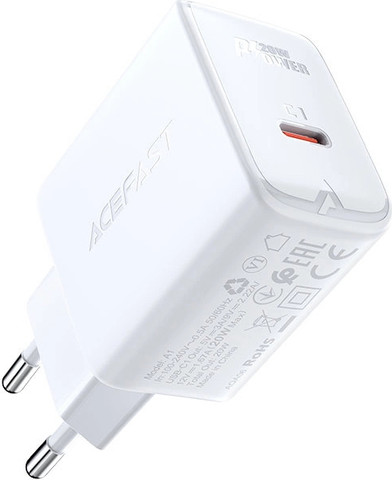 ראש מטען קיר מהיר AceFast USB-C 20W אייספסט A1 לבן
