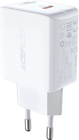 ראש מטען קיר מהיר AceFast USB-C 20W אייספסט A1 לבן