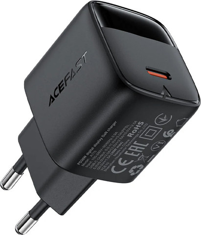 ראש מטען מהיר USB-C טעינת PD30W מהירה, שחור