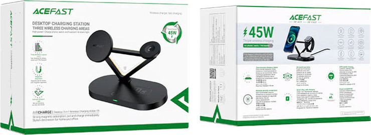 מעמד טעינה AceFast Desktop Charging Station 3 Wireless Areas