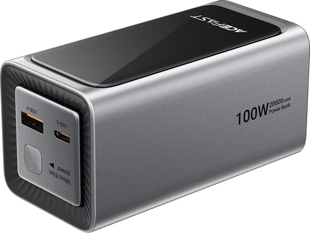 AceFast M33 סוללת גיבוי 20000mAh PD100W עם כבל מובנה ותצוגה