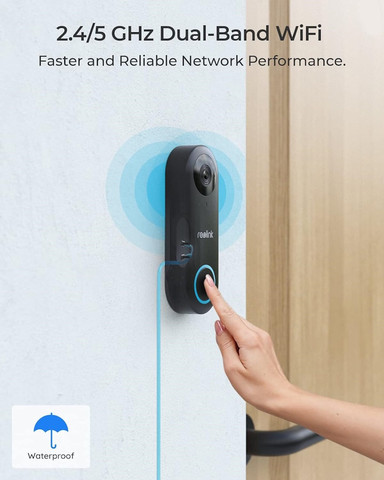 פעמון דלת חכם משולב מצלמה Reolink 2K ראולינק Video Doorbell Wifi