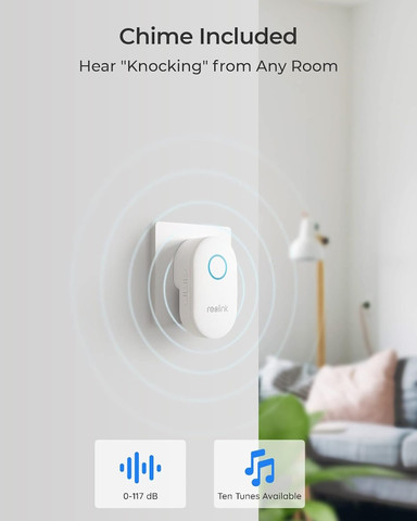 פעמון דלת חכם משולב מצלמה Reolink 2K ראולינק Video Doorbell Wifi