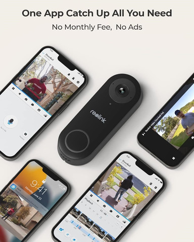 פעמון דלת חכם משולב מצלמה Reolink 2K ראולינק Video Doorbell Wifi