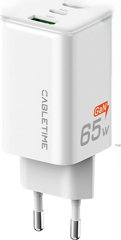 Cable time Portable 65w GaN USB-C Charger -3 Ports מטען קיר
