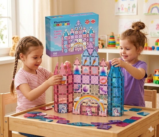 100 חלקים ורוד חד קרן - Playmager