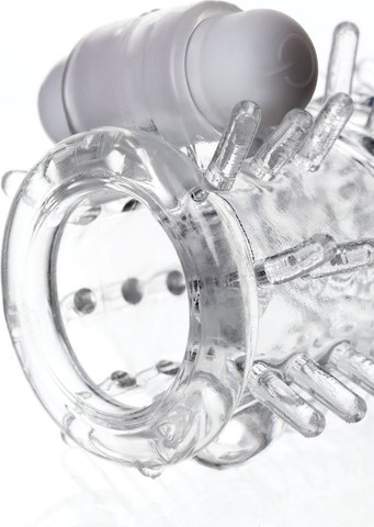 תותב שרוול מאריך ומעבה את איבר המין גומי גמיש ביותר עם הקלה לגירוי נוסף | FRIL | ,שקוף