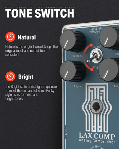 פדל קומפרסור אנלוגי EC1332 LAX COMP Guitar Pedal מבית DONNER