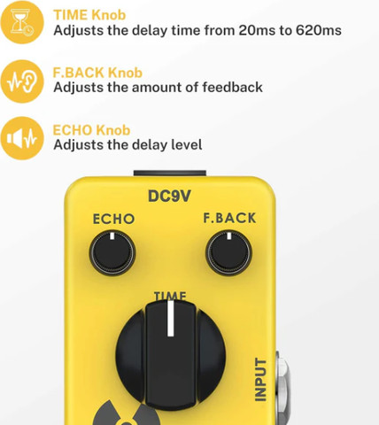 פדל דיליי לגיטרה EC748 Yellow Fall Delay מבית DONNER