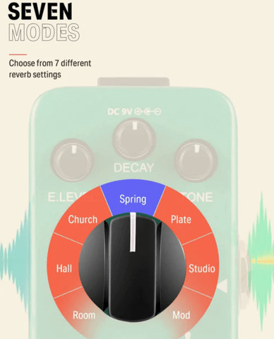 פדל ריברב לגיטרה 7 מצבים EC-965 Verb Square Reverb Guitar Pedal מבית DONNER