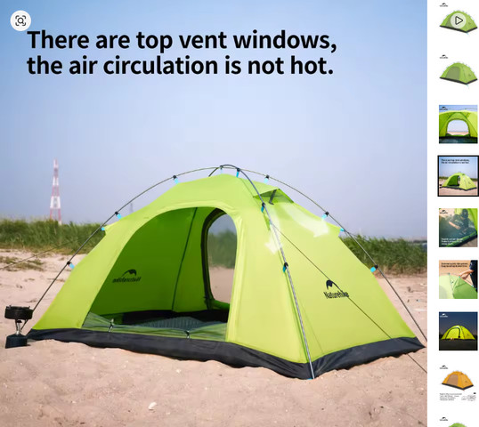 אוהל תרמילאים קל משקל 1.53 ק"ג P Series Single Deck Tent NATUREHIKE