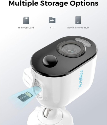 ערכת 2 מצלמות אבטחה REOLINK ARGUS 3E 3MP HD ומערכת HOME HUB להקלטה מקומית לבן