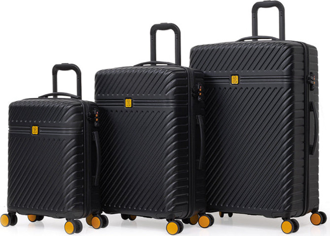 סט מזוודות קשיחות מתרחבות 29"+25"+20" בלתי שבירות מסדרת הפרימיום מבית it דגם Grizzly צבע שחור